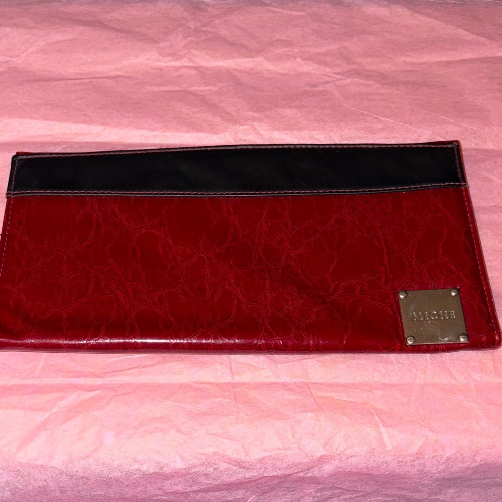 Miche Claire Red and Black Clutch shell with Logo Plate